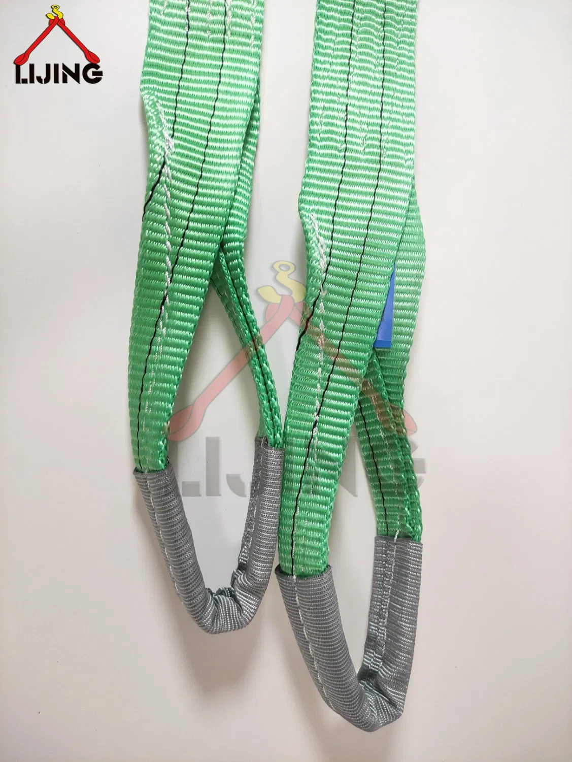 Green Eye-Eye Flat Webbing Sling Strap for Lifting 2000kg 6meters En1492-1