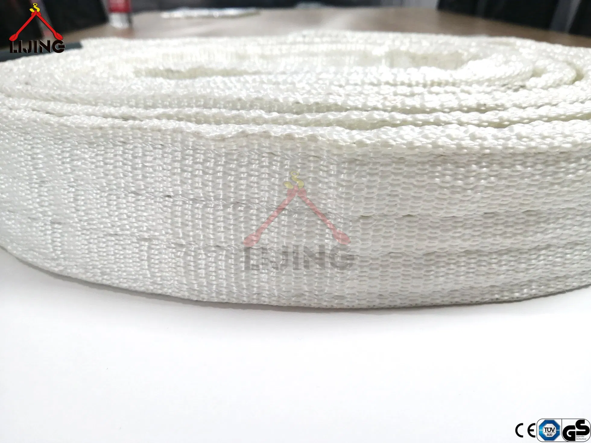 White Eye-Eye Flat Webbing Sling Strap for Lifting En1492-1