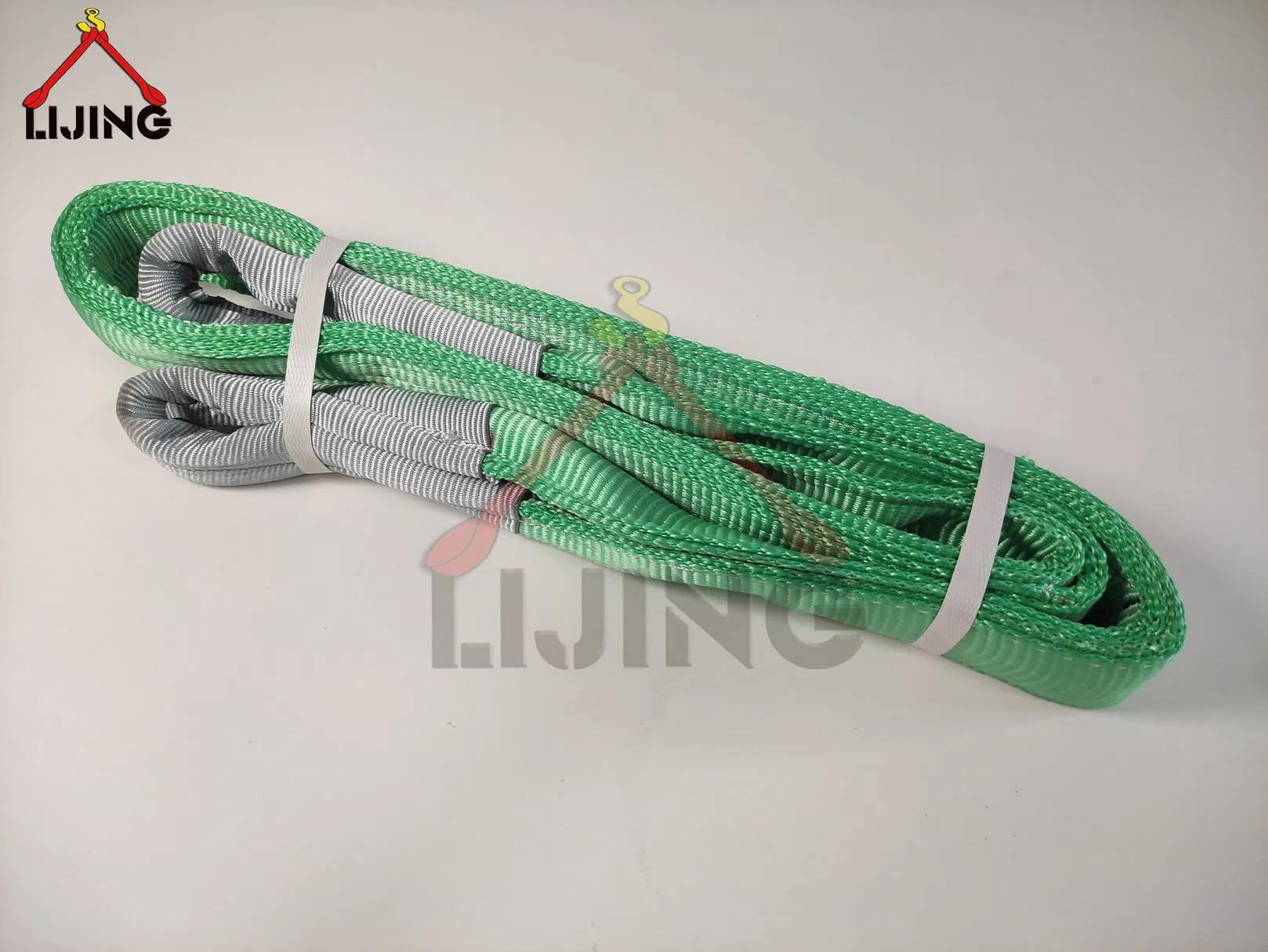 60mm 4000kg 2m Green Eye-Eye Flat Webbing Sling Strap for Lifting En1492-1