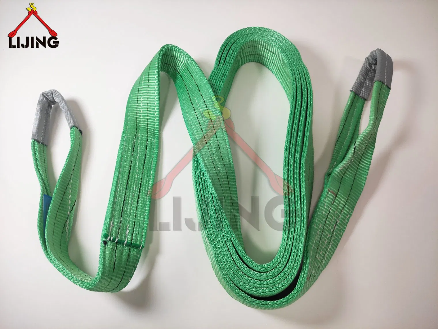 Green Eye-Eye Flat Webbing Sling Strap for Lifting 2000kg 6meters En1492-1