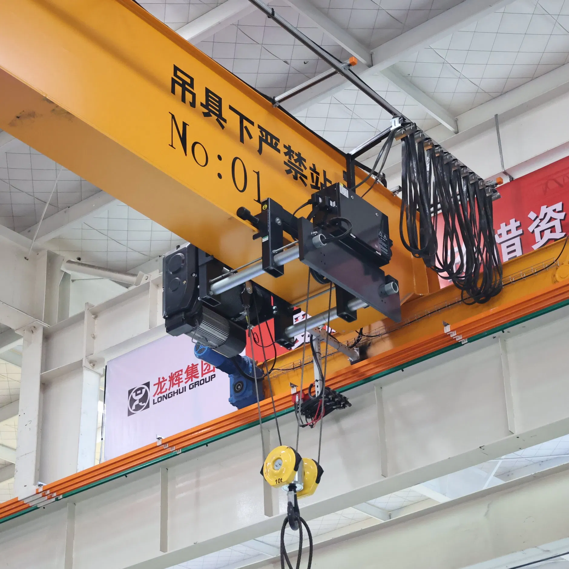 Customized 5ton 10ton 15ton Travelling Single Girder Overhead Bridge Crane with Euro Electric Hoist for Industrial Workshop
