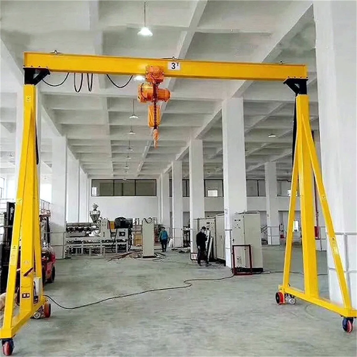 Warehouse Mobile Gantry Crane with High Quality Chain Hoist
