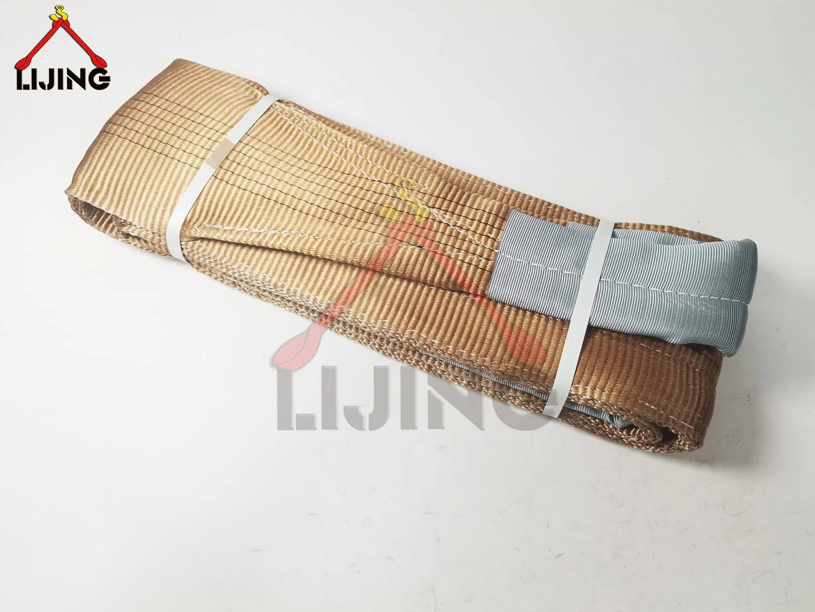 180mm 6000kg 3m Brown Eye-Eye Flat Webbing Sling Strap for Lifting En1492-1