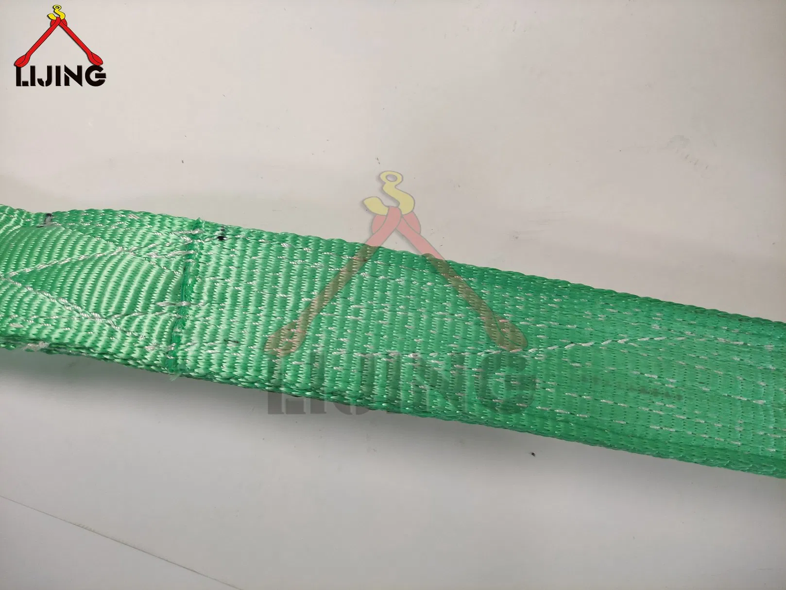 60mm 4000kg 2m Green Eye-Eye Flat Webbing Sling Strap for Lifting En1492-1