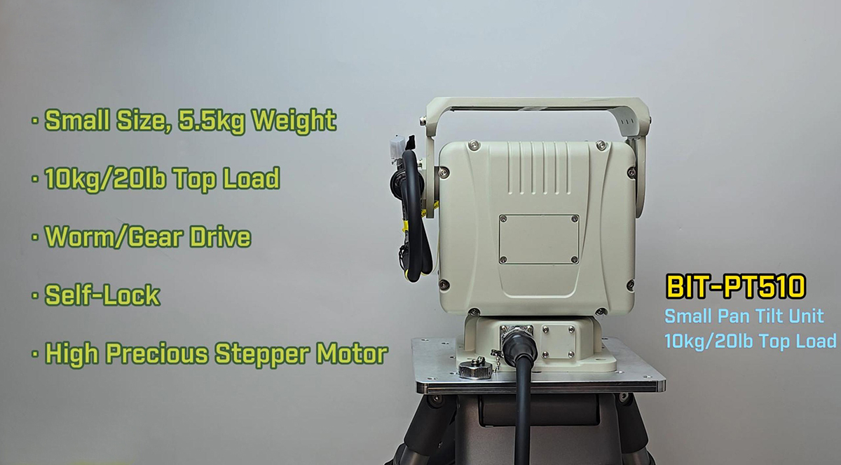 BIT-PT510 10kg Load Small Size Worm Gear Drive Pan Tilt Positioner