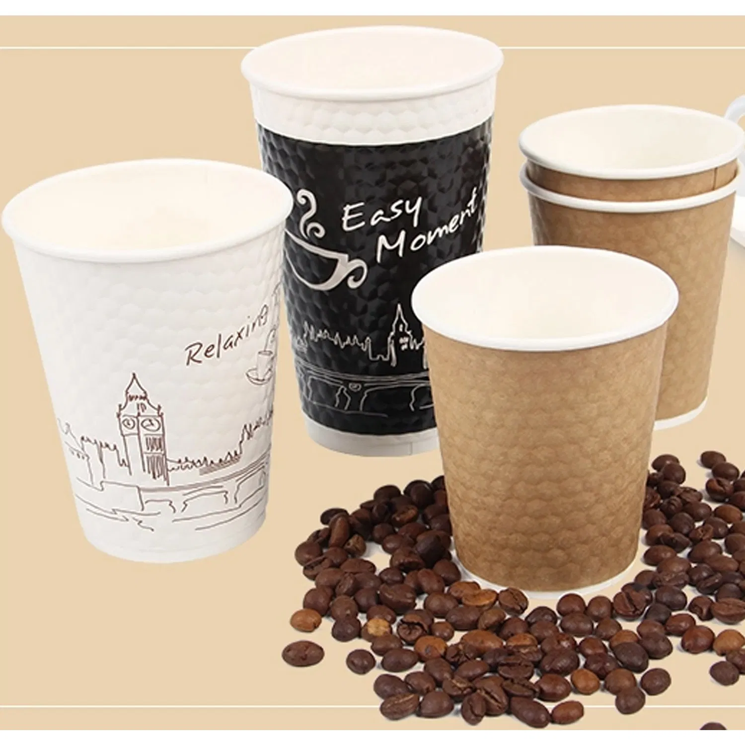 Golden Cup Custom Disposable Single/Double/Ripple Wall Hot Drinking Kraft Paper Coffee Cups Making Machine