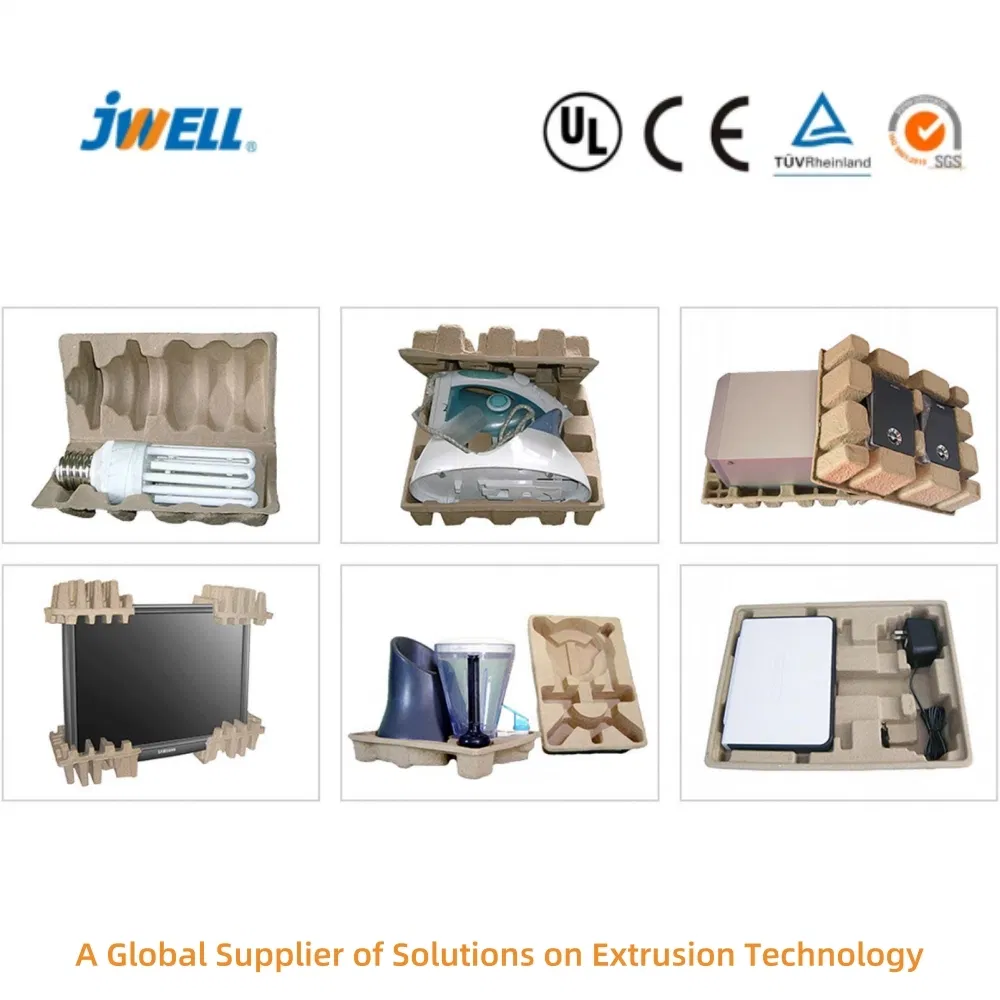 Jwell Compostable Automatic Sugarcane Degasse Wood Chips Bamboo Corn Stalk Wheat Straw Plant Fiber Bowl Plate Spoon Lid Pulp Molded Tableware Production Line