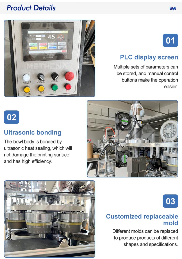 High Speed 70PCS / Min 75oz Bake Paper Bowl Form Machine for Paper Soup Cup