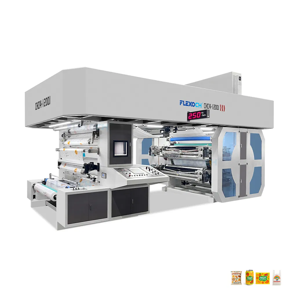 High Speed 4 6 8 Color Central Drum Ci PE Plastic Film Bag Flexo/Flexographic/Flexography Printing Machine Printer for Paper Cup