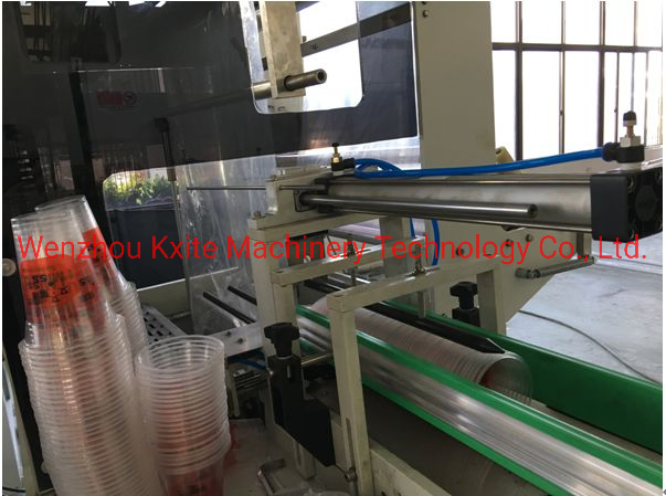 Double Single Wall Disposable Hot Coffee Tea Plastic/Paper Cup Bowl Counting and Sealing Packing Machine
