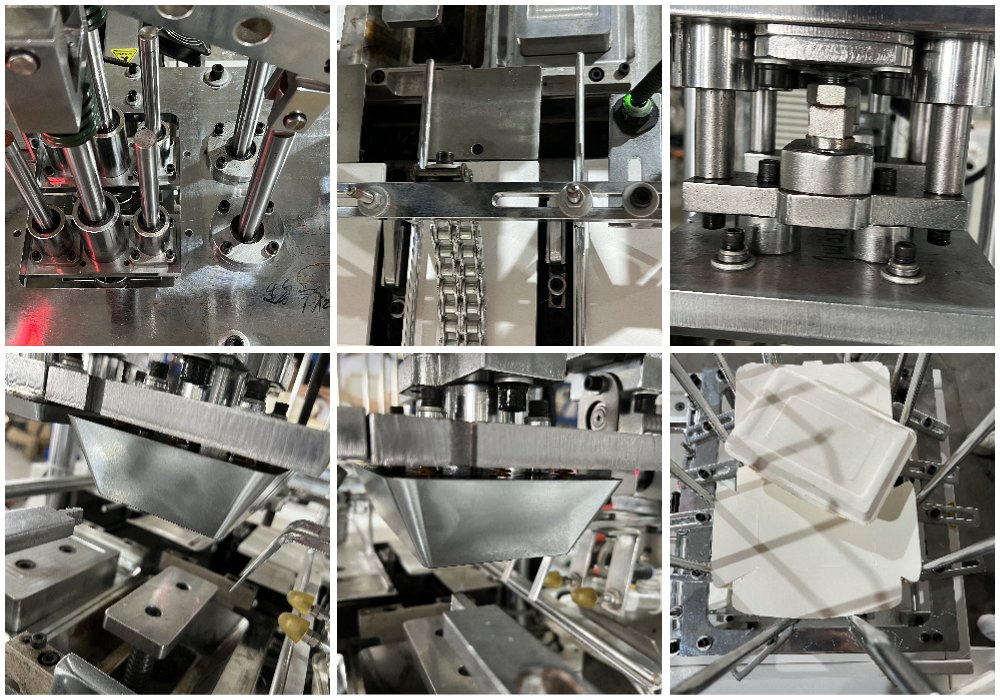 Multifunctional Rice Box Container Erecting Paper Takeaway Food Packaging Box Forming Machine