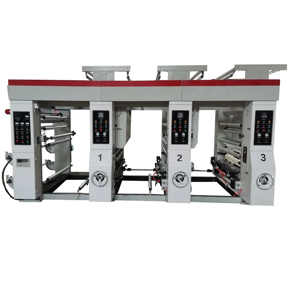 Leading Factory High Speed PVC UV Foil BOPP PE Inline Large Format 2 4 5 6 Color Label Paper Cup Plastic Film Bag Flexography Printing Machine Price