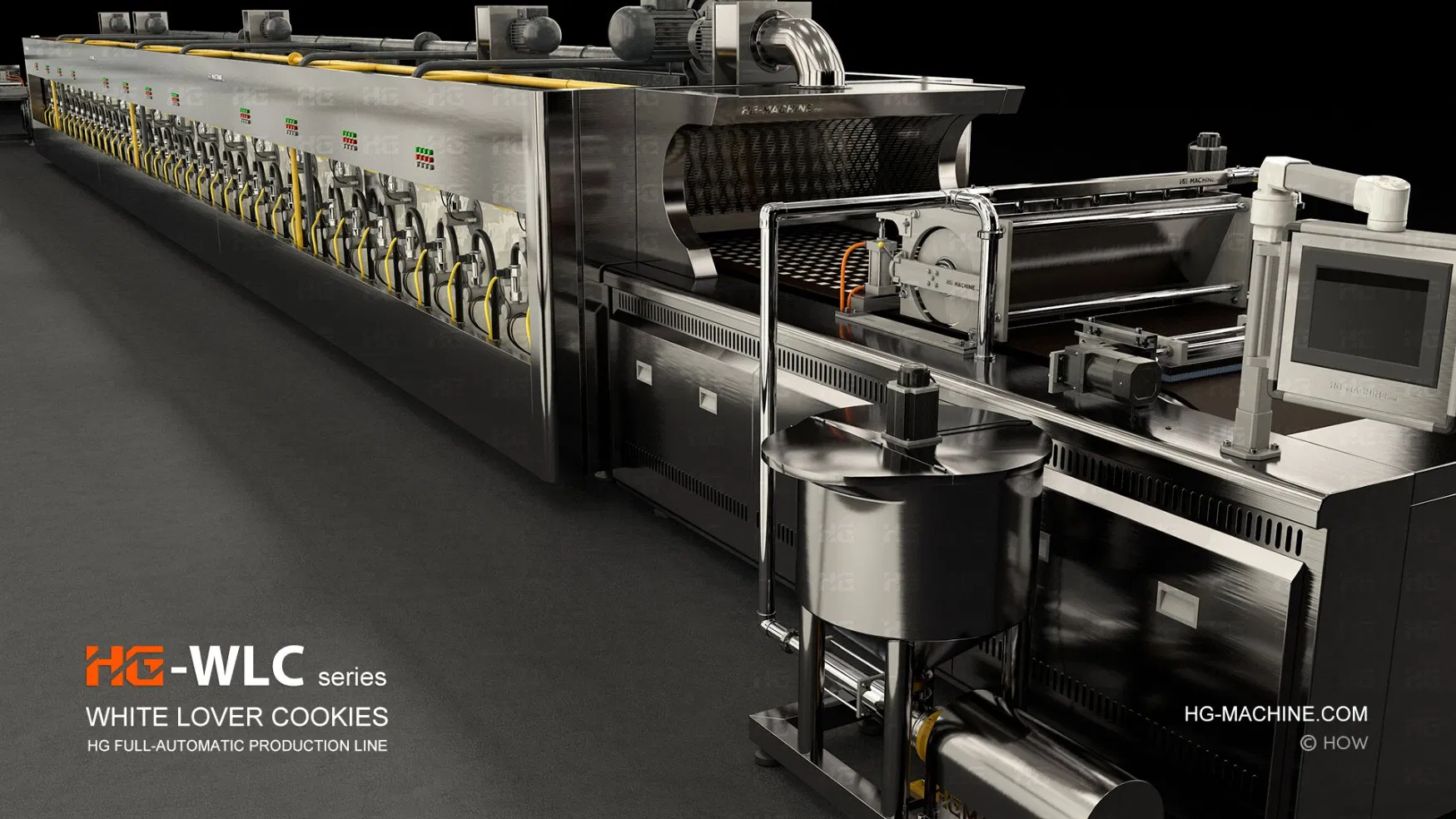 Fully Automatic White Lover Cookies Biscuit Production Line for Industrial Use