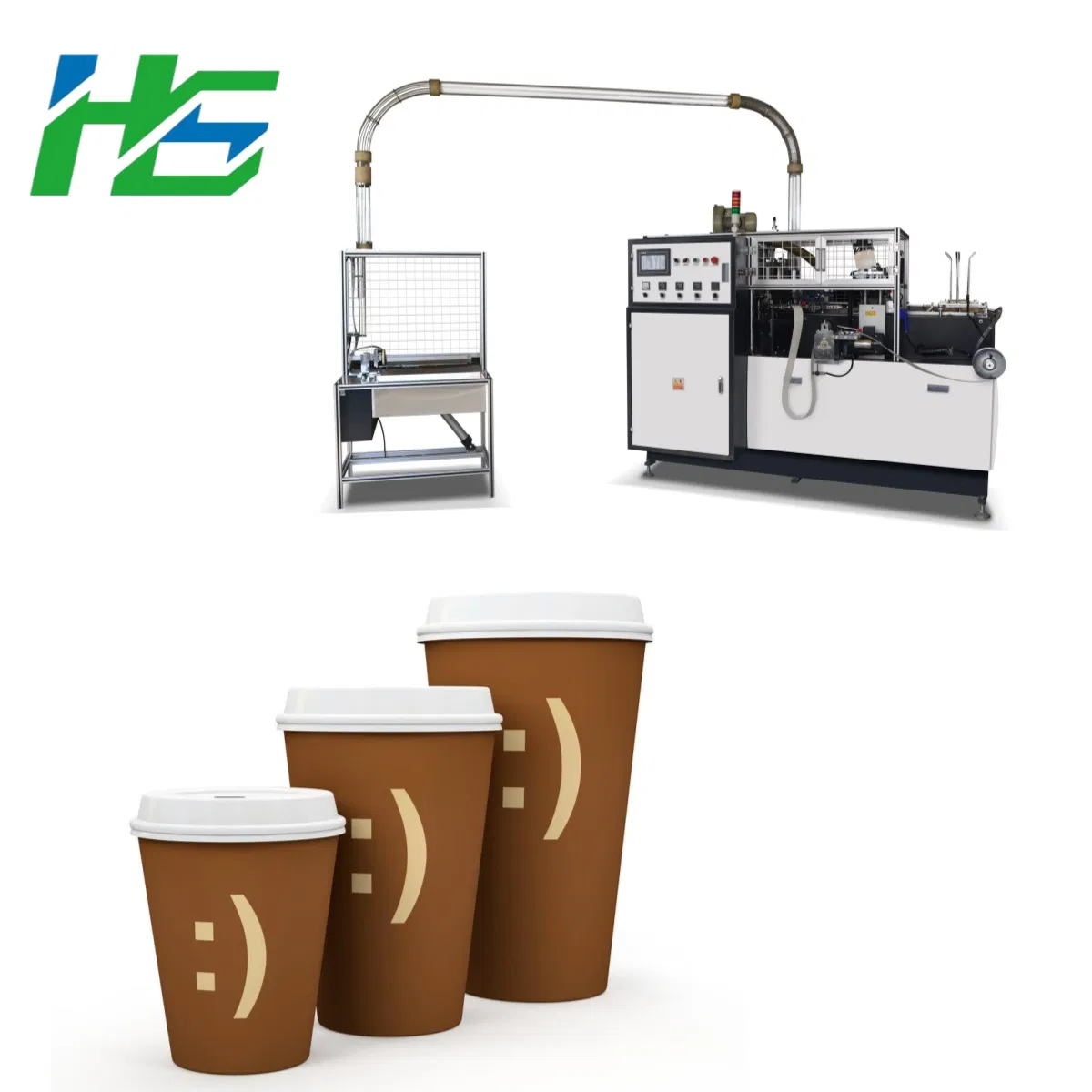 Flexible-Adjustment 3000kg Intuitive-Display Double Wall Paper Cup Machine
