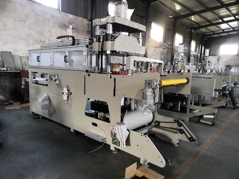 700× 950mm Disposable Brown Paper Bowl Plastic Pet Lids Thermoforming Machine