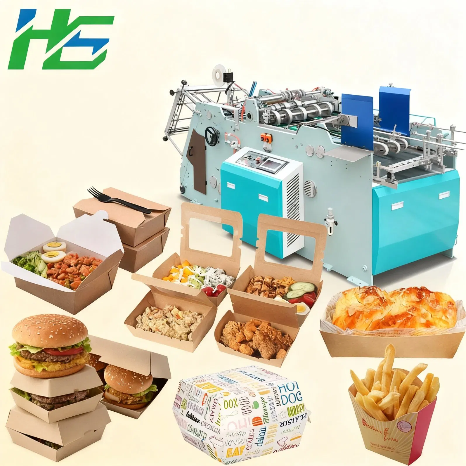 Disposable Food Grade Paper Take Away Fast Food Container Lunch Box Forming Making Machine Fried Chicken Burger Box Machine