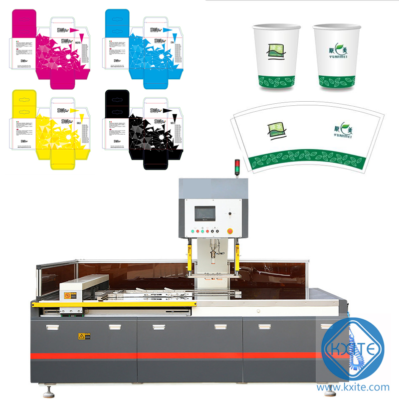 Automatic Coffee Paper Cup Box Bowl Bag Square Food Dinner Plate and Fans Water Ink Forming Making Flexo Printer Punching Die Cutting Stripping Blanking Machine