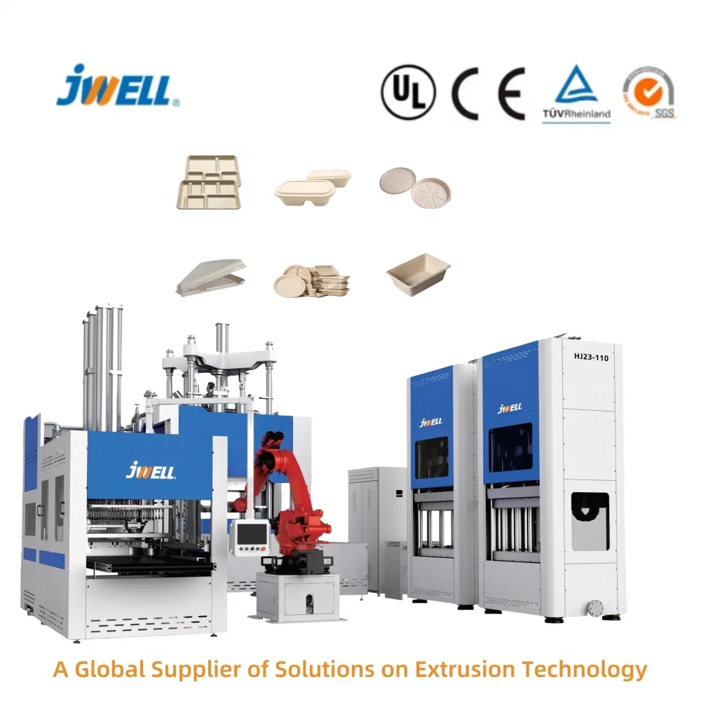 Jwell Good Price Semi Automatic Sugarcane Bagasse Paper Pulp Molding Tableware Making Machine for Take Away Plate Lunch Box Bowl Tray Cup Lid Plate Clamshell