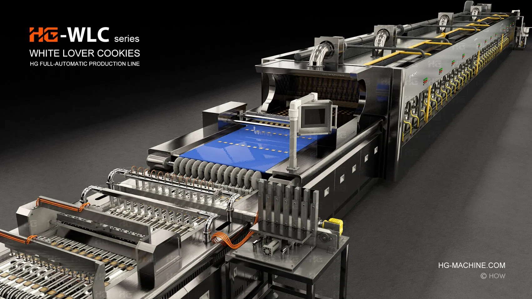 Fully Automatic White Lover Cookies Biscuit Production Line for Industrial