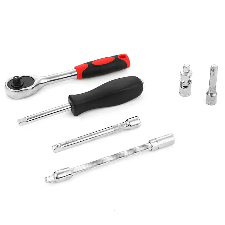 Vetex Heavy Duty 46PCS Steel Ratchet Socket Wrench Set Universal Mechanic Tool Kit for Automotive Repair Home DIY Tools