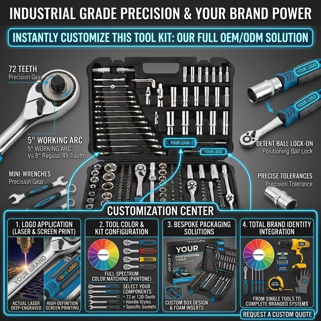 Industrial Grade 216pcs Professional Mechanic Tool Set Box Mechanic With Socket Wrench For Automotive Repair OEM Customizable