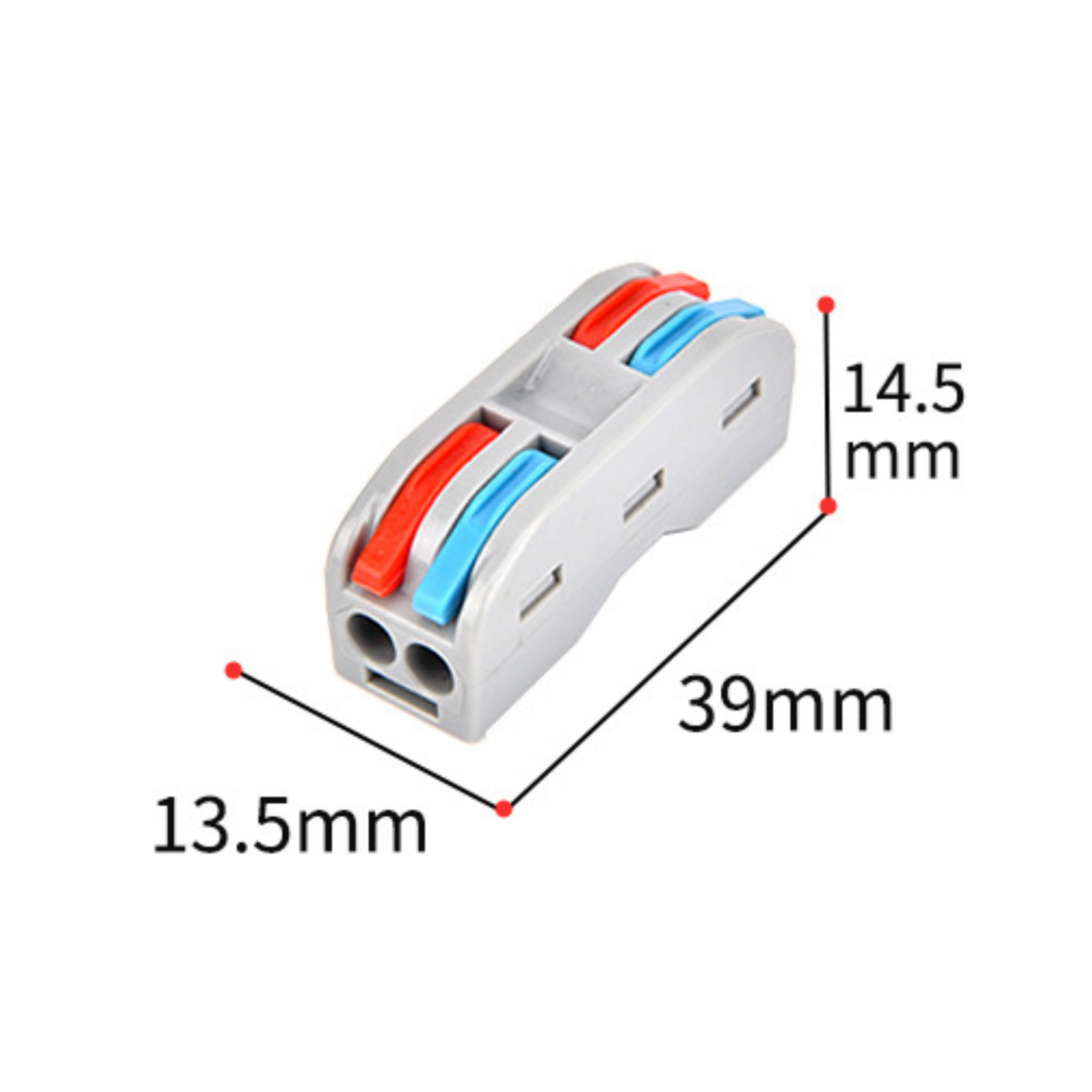 Orange PCT-222 Quick 2-In &amp; 2-Out Electrical Connector Accessory Plastic Push-in For Wire Nut For Power Wiring 2p Pins
