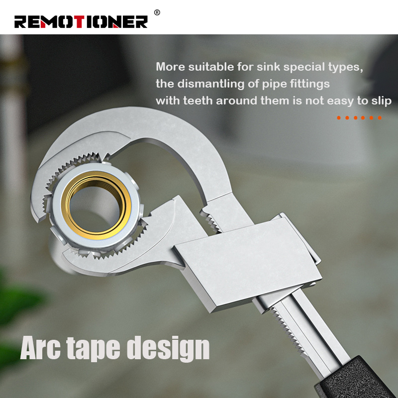 Multifunction Tub Plumbing Repair Tool Spanner Sink Pipe Adjustable Bathroom Wrench