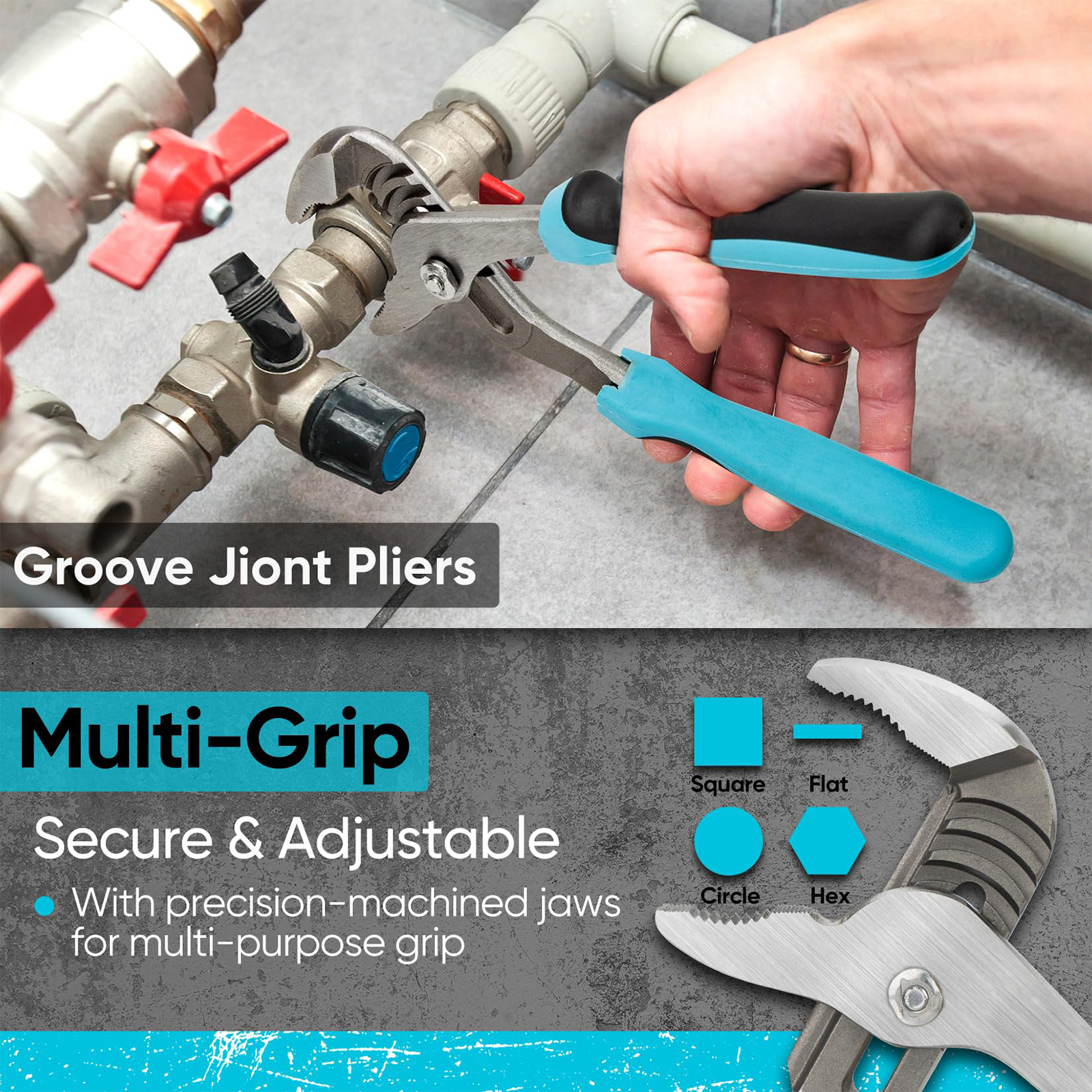 Multi - Size 8-Piece Adjustable Wrench &amp; Water Pump Pliers Tools Set for Plumbing Gripping Auto Home Repair