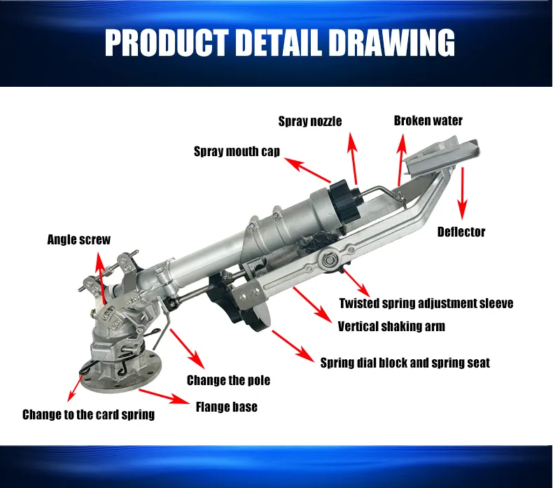 Irrigation Sprinkler Nozzle Rotary Vertical Rocker Arm Impact Spray Gun Farm Watering