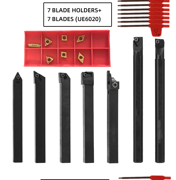 Mechanical Turning Tools Set Tool Holders Indexable Lathe Cutting Tools Set With Insert 7pc/9pc Set 16mm 20mm 25mm 32mm