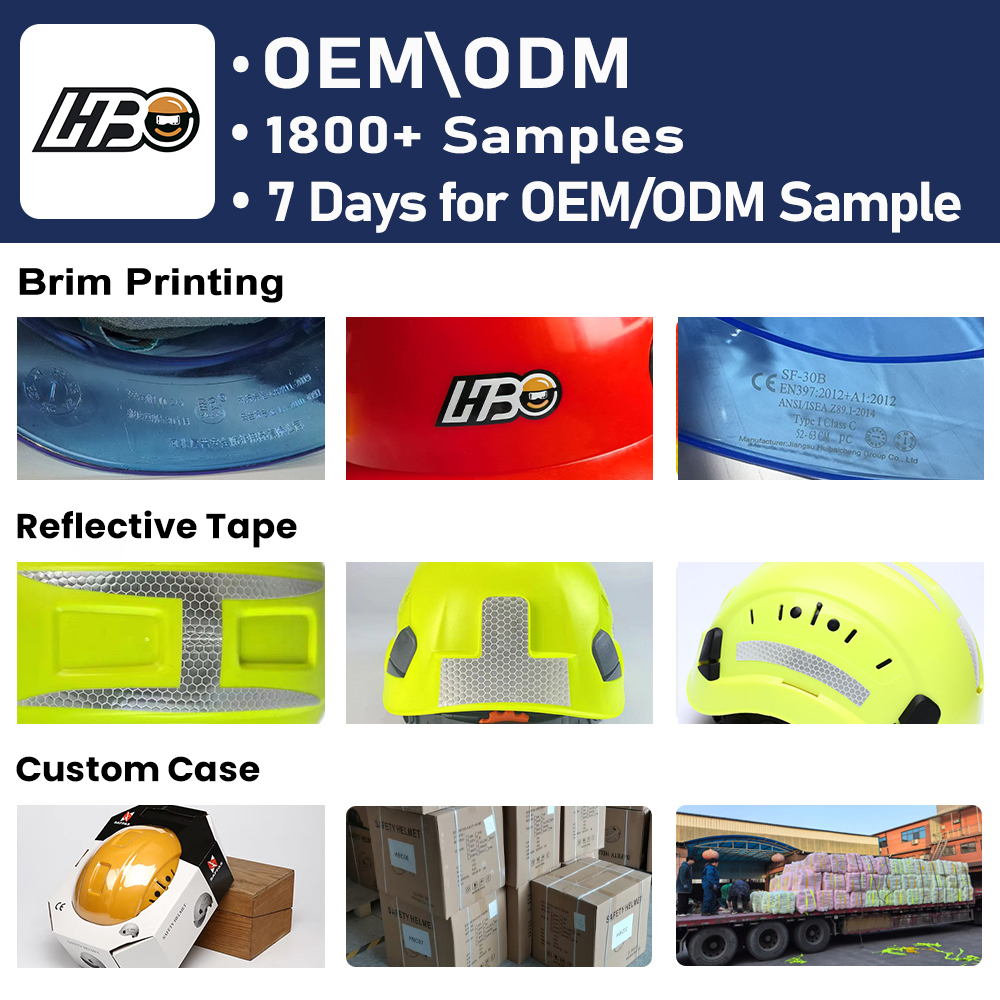 HBC CE EN 397 and ANSI Certified ABS Construction Protective Hard Hats Optional Goggle for Climbing Rescue Safety Helmets