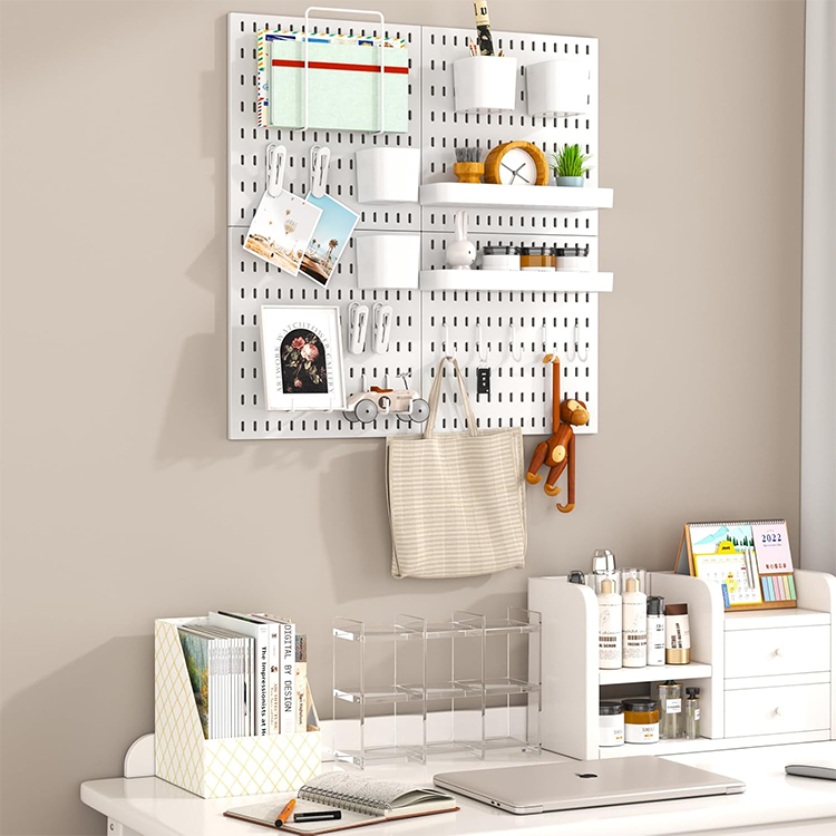 Minimalist Plastic Pegboard Organizer Wall-Mounted Storage Wire Accessory for Home Office Bathroom Wardrobe Bag Tool Storage