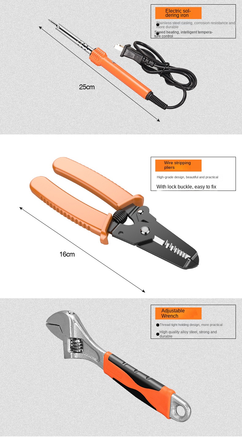 Household Hardware Hand Tools Combination Toolbox Gift Set with Socket Set Wrenches Pliers