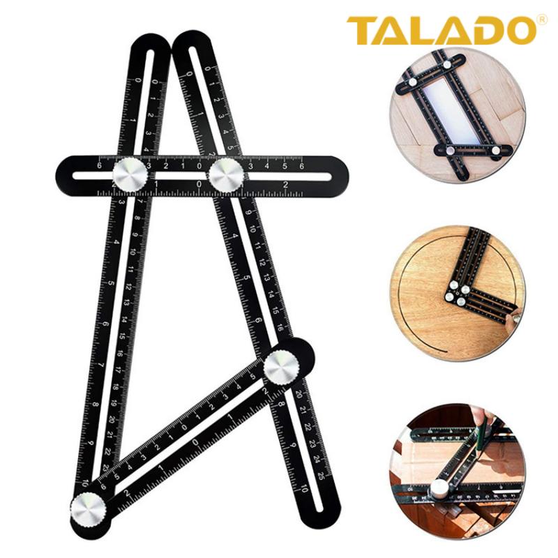 Heavy-Duty Aluminum Alloy Multi-Angle Ruler - Foldable Measuring Tool for Accurate Tile &amp; Wood Layouts