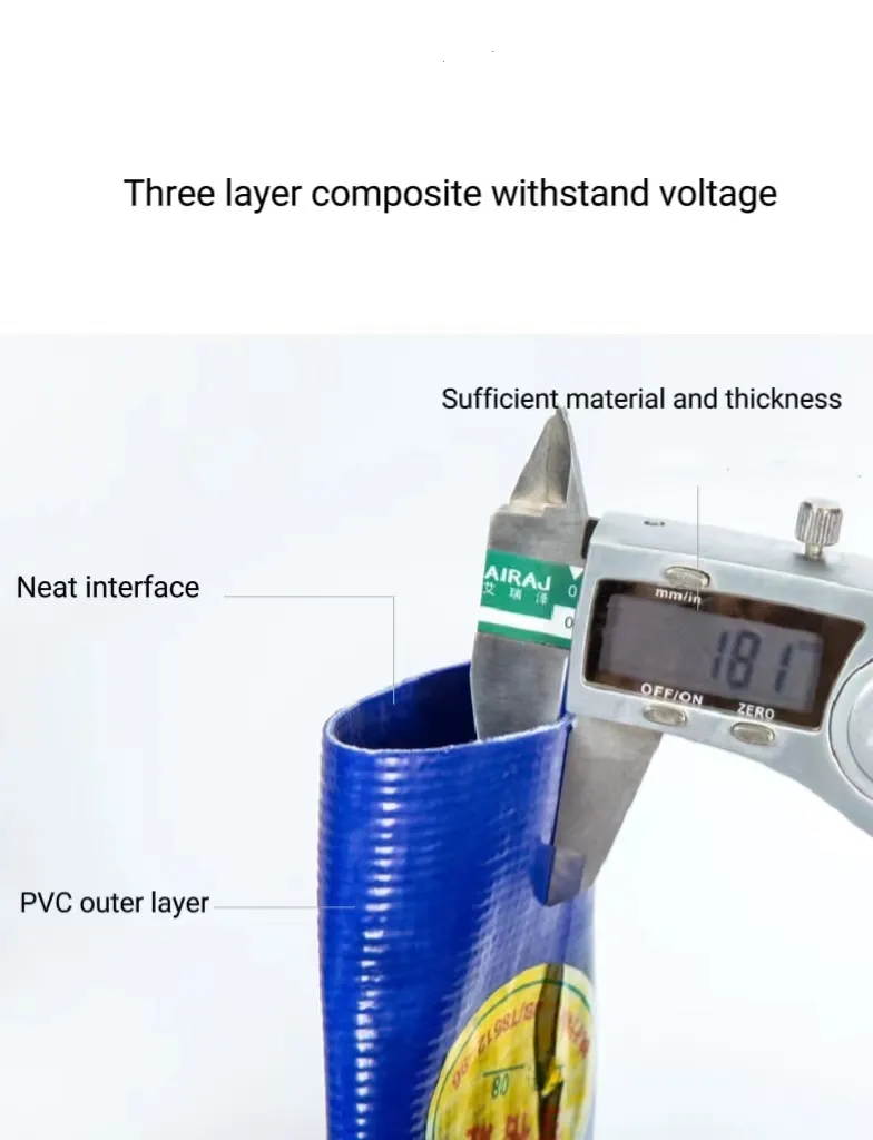 PVC Layflat Hose cross section and texture