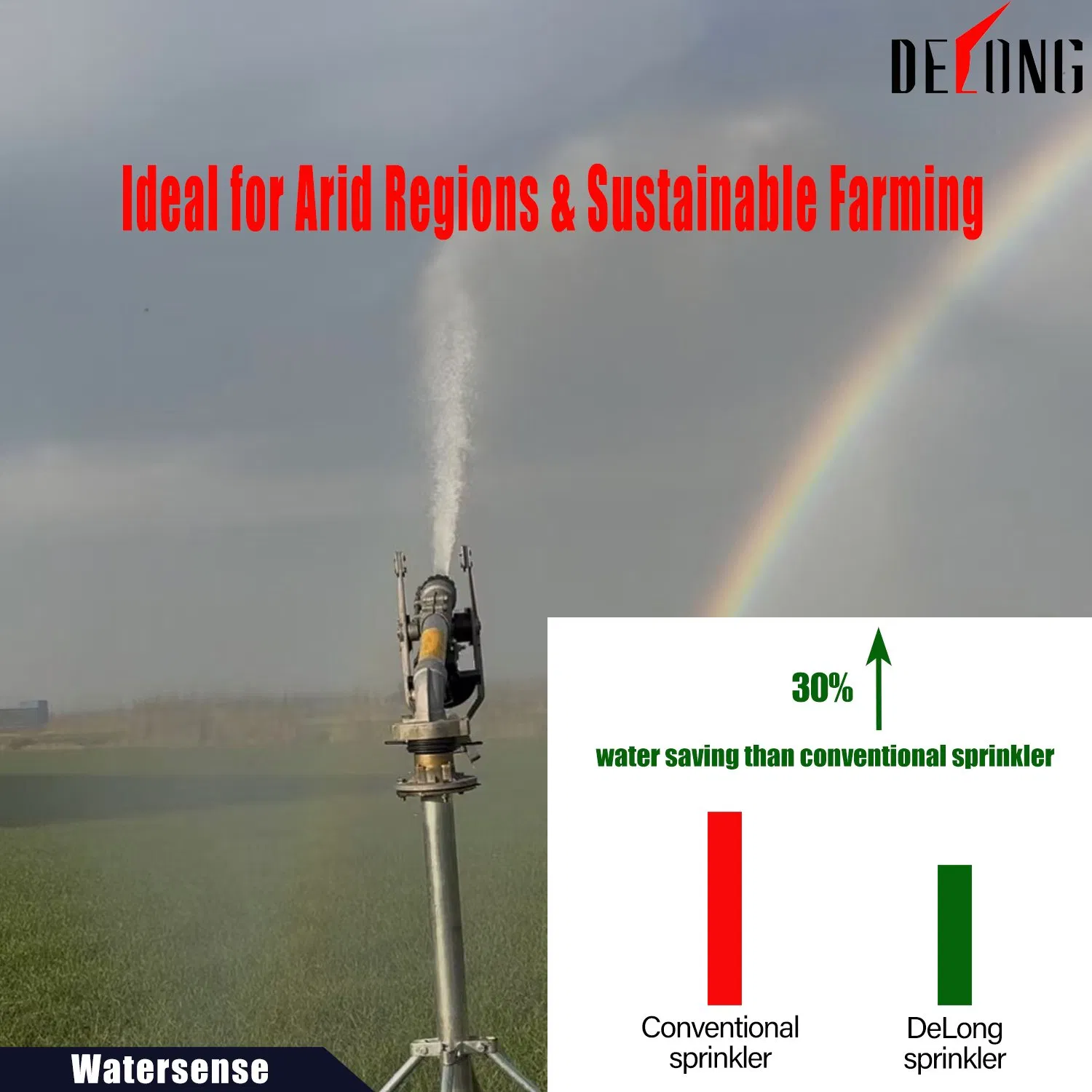 Irrigation Sprinkler Nozzle Rotary Vertical Rocker Arm Impact Spray Gun Farm Watering