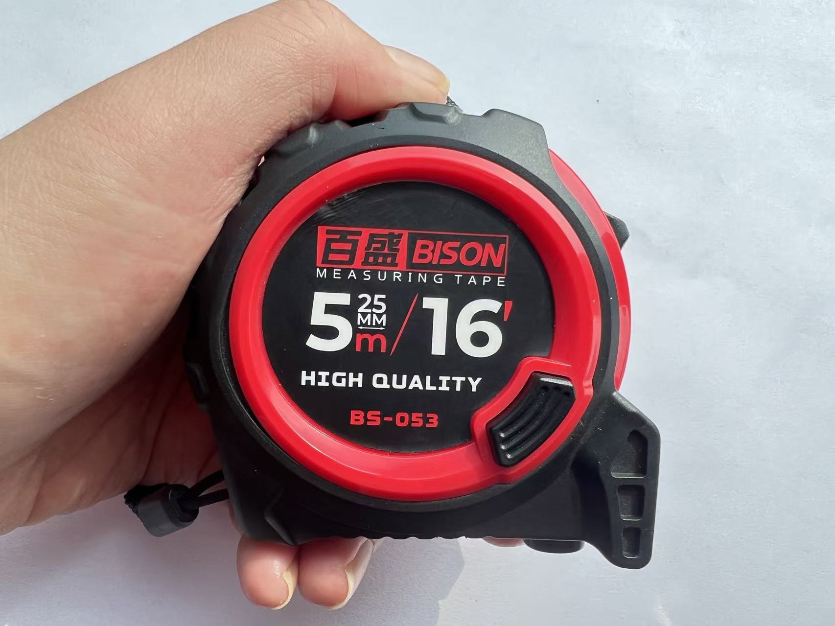 BISON High Precision Steel Tape Measure 5m 16ft Three Brakes Automatic Return Ruler Double-Sided Custom Logo Measuring