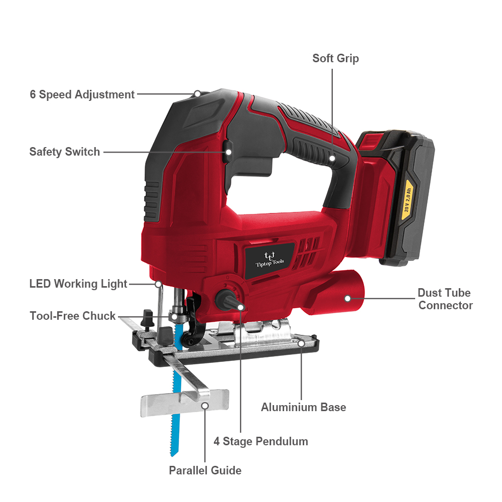 Wholesale 18V 20V Lithium Battery Powered Rechargeable Variable 6 Speed Portable Jigsaw Cordless Jig Saw Machine for Woodworking