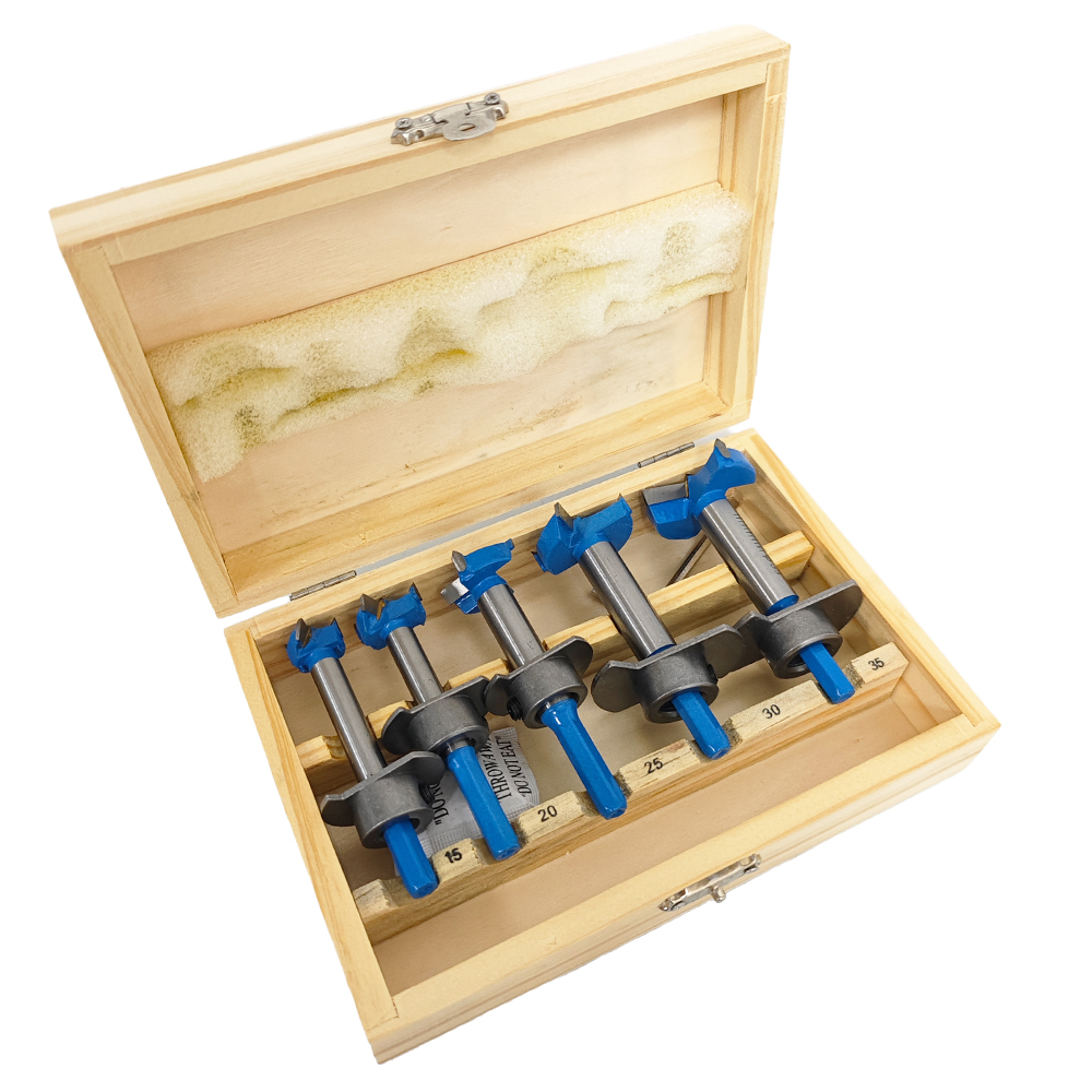 New Arrival Adjustable Woodworking Drilling Tool Complete Woodworking 5pcs Forstner Drill Bits Kit Supplier