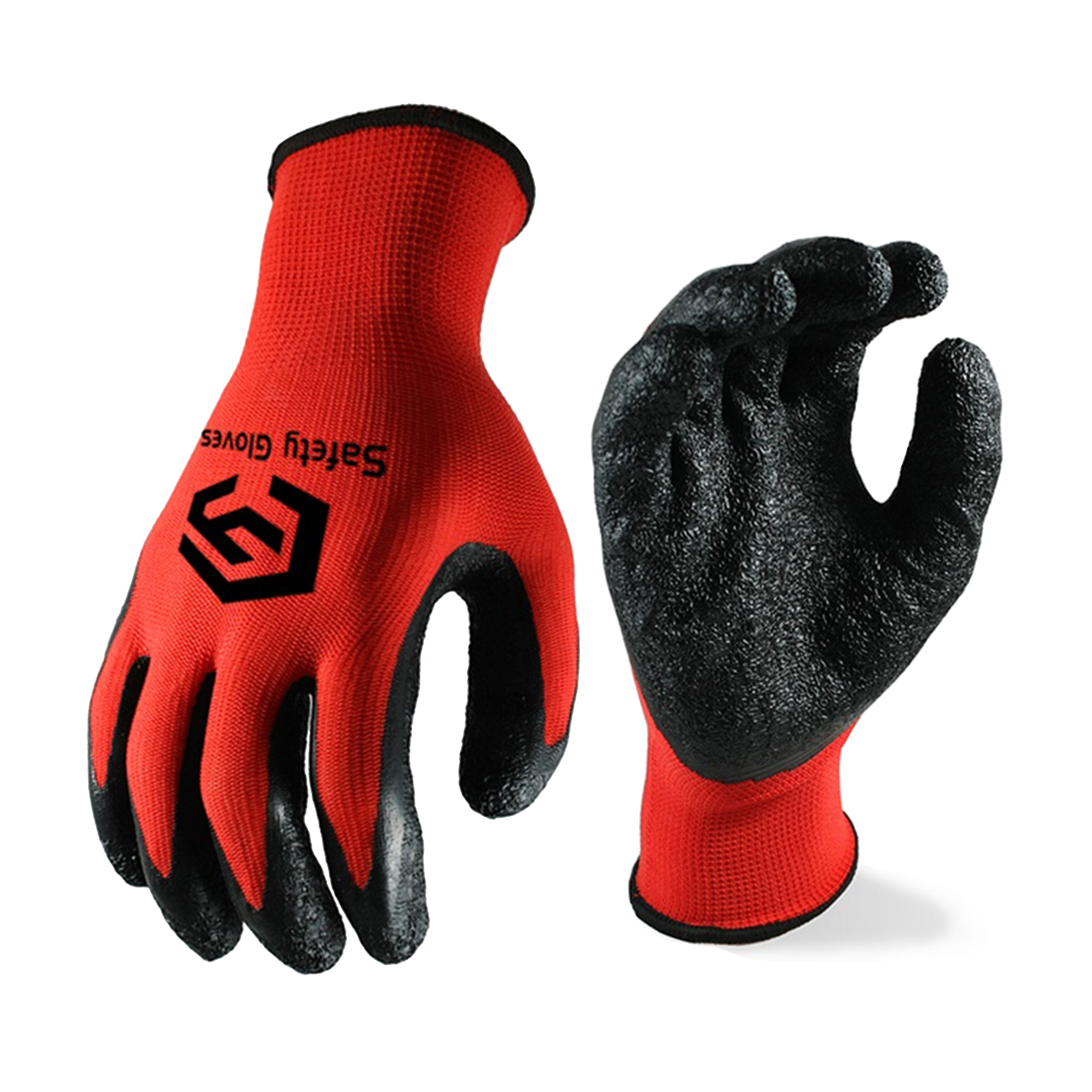 CY CE Certified Abrasion Resistant Safety Gloves EN388 Anti-Slip Latex Coating Hand Protection Work Gloves For Construction