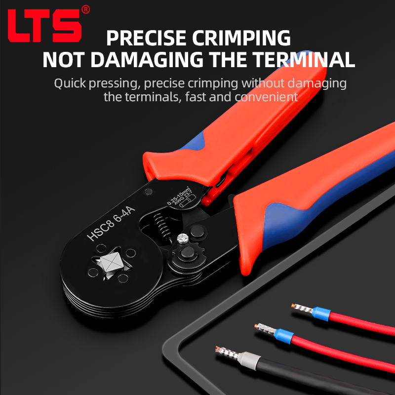 LTS HSC8 6-4A Crimping Pliers 1200pcs Set Wire & Cable Terminal Crimping Tool with Self-adjusting Design