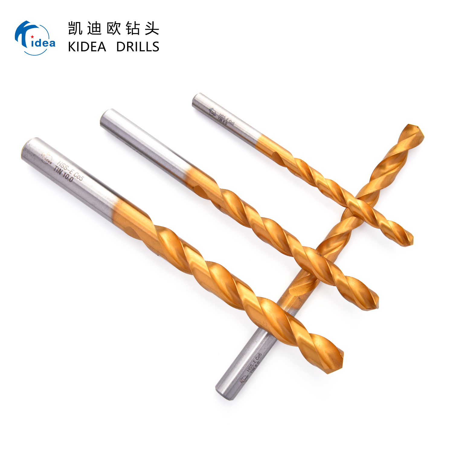 KIDEA Bulk DIN338 High Speed Steel M35/M42 Titanium Drill Bits for Professional Metalworking(Assorted Sizes)