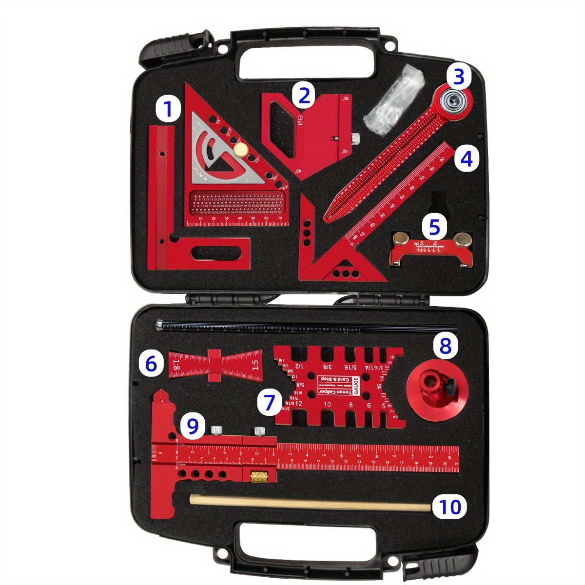 Measurement Tool Kit with Storage Box Assistance, Project Planning and Layout Assistance Kit
