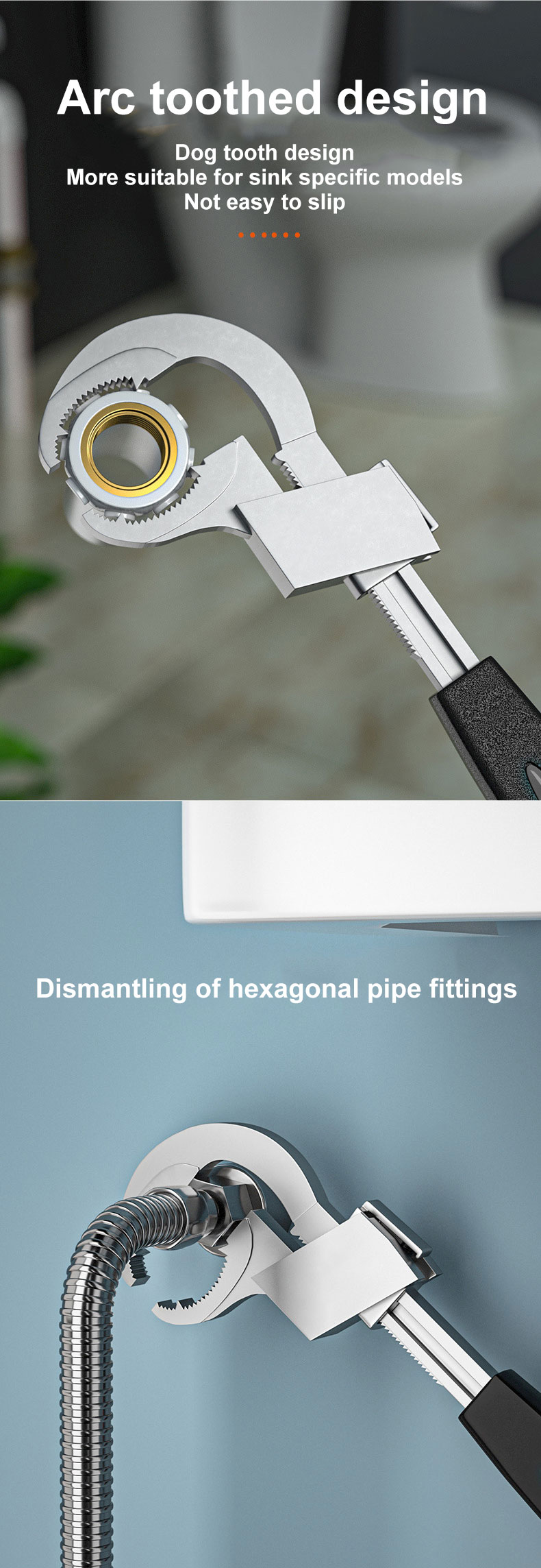 Multifunctional bathroom wrench detail 4