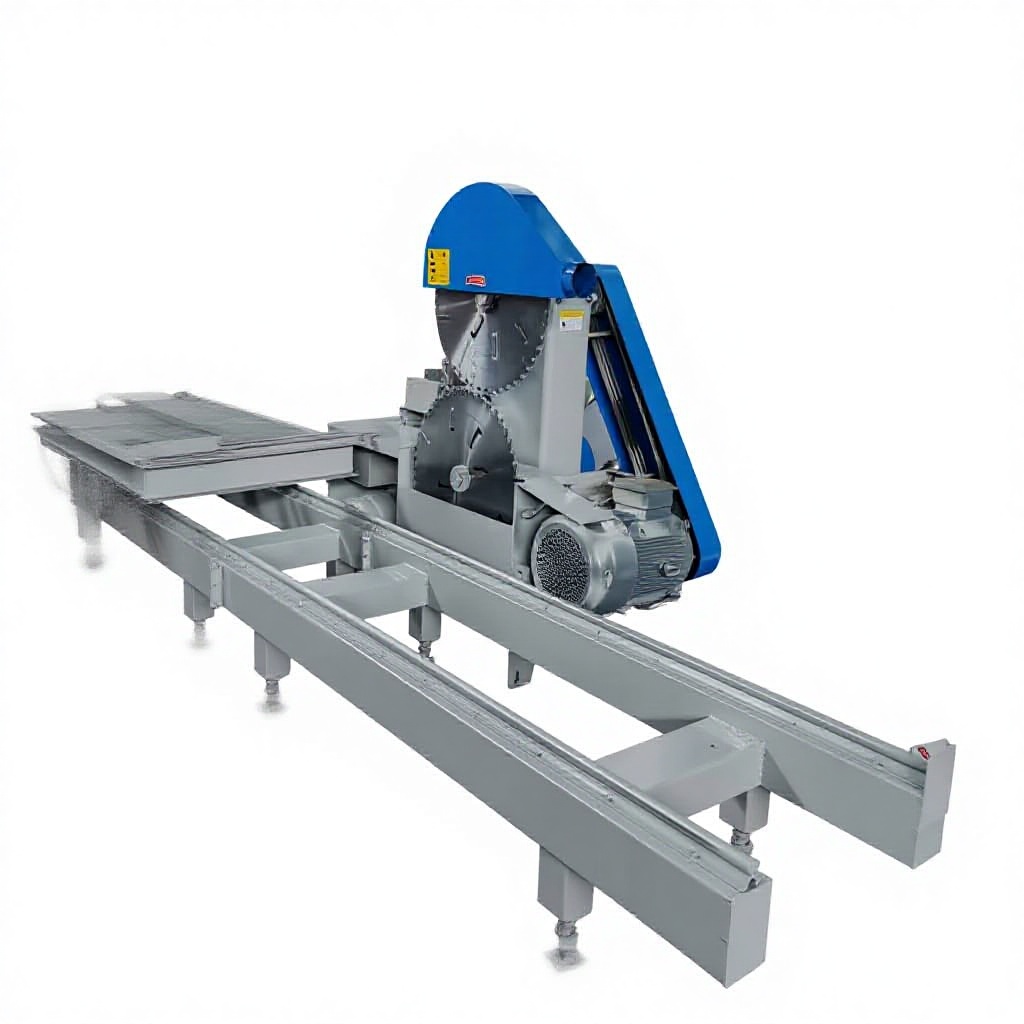 ALWI Vertical Circular Saw Machine For Log Cutting Wood 7.5kW Power 30-370mm Cutting Capacity