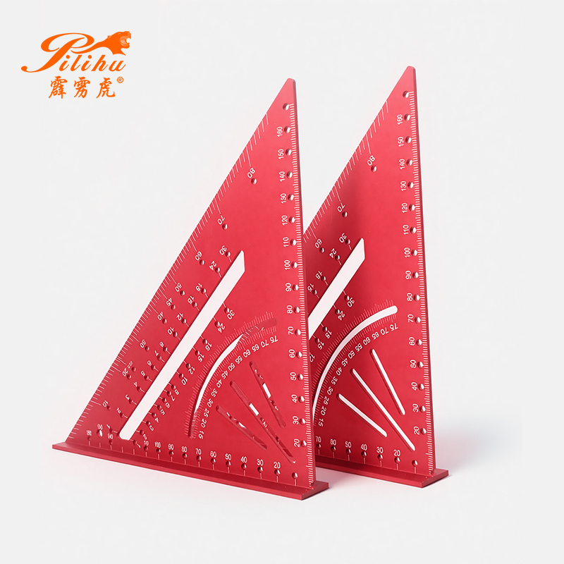 Carpentry Measuring Layout Tool 2 in 1 Aluminum Alloy High Grade Measuring Wooden Ruler Woodworking Triangular Rulers