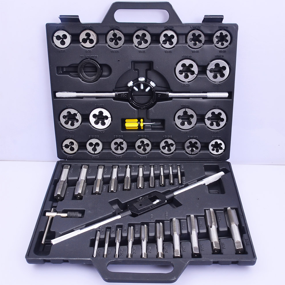 Costom 8/12/40Pcs Tap and Die Set Hand Tools Metric Threading Kit with Tap Wrench for Metalworking