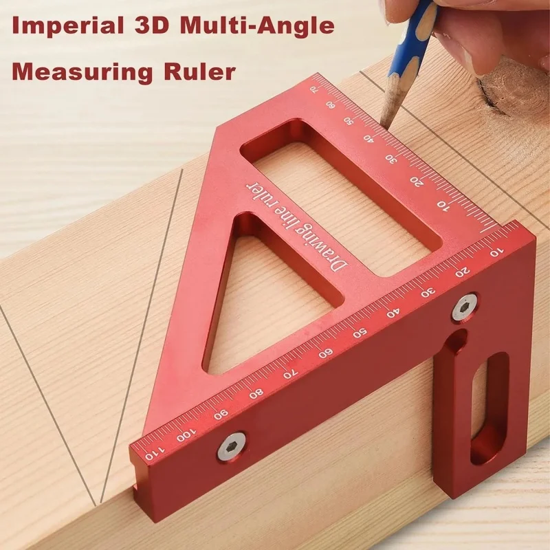 Carpenter Square Woodworking Protractor Aluminum Alloy Triangle Ruler DIY OEM Multi-Angle 45/90 Degree Layout Measuring Tool