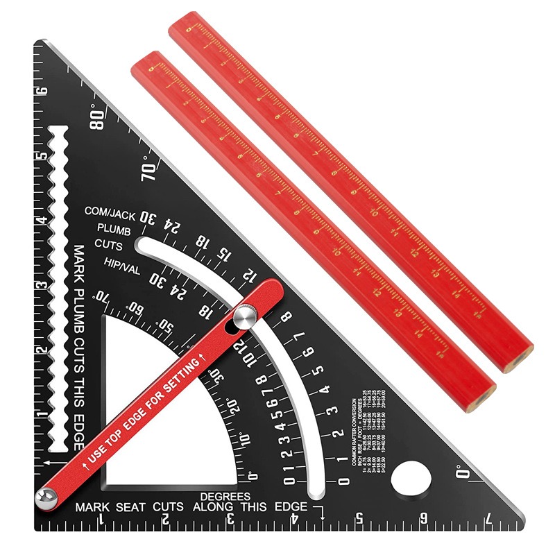 Triangle Ruler Aluminum Alloy Angle Protractor Adjustable Speed Square Measuring Ruler Multifunction Carpenter Layout Tool