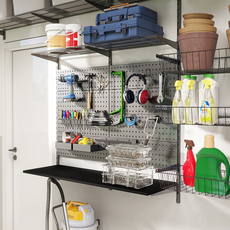 Industrial Grade Adjustable Heavy-Duty Metal Bit Organizer Rack Toolboxes Workshops Storage